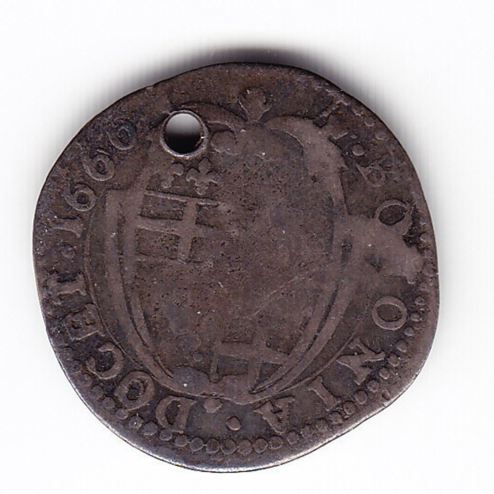 1666 Alexander VII PON MAX 'Holed' Bononia Docet Coin (b304)